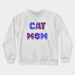 Cat Mom Ombre Gradient Typography Crewneck Sweatshirt